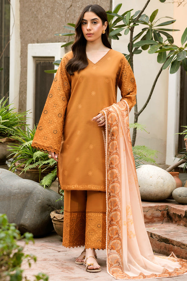 Farasha | Summer Weaves Embroidered Lawn | Golden Dusk - Official Farasha stockist in UK - Sakeena London