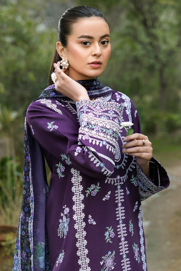 Farasha | Summer Weaves Embroidered Lawn | Regal Iris - Official Farasha stockist in UK - Sakeena London
