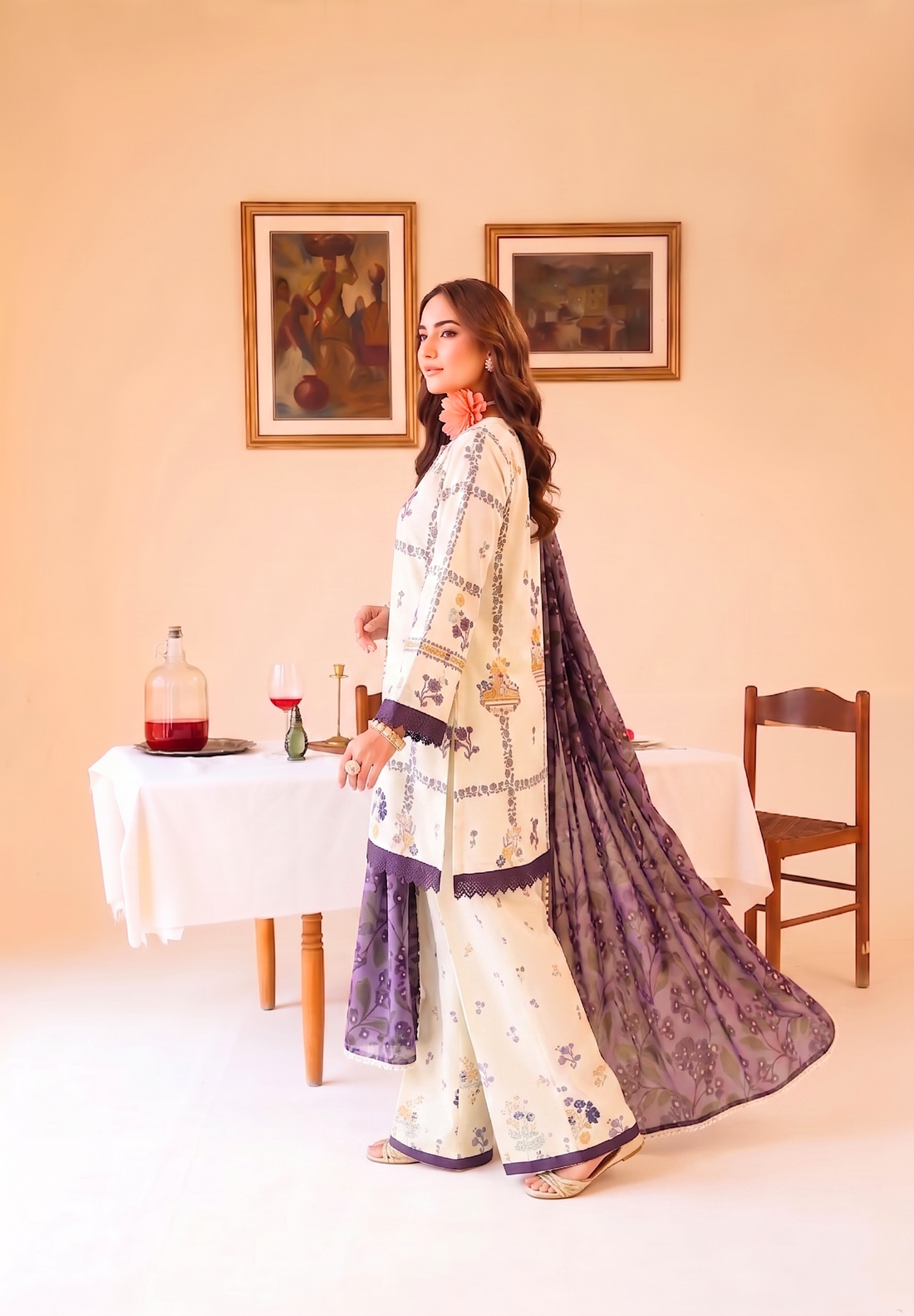 Faiza Faisal | FNF Printed Lawn | WHITY PLUM