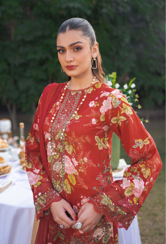 Humdum | Gardenia Lawn 24 | Printkari Lawn PLG 03 - Official HumDum stockist in UK - Sakeena London