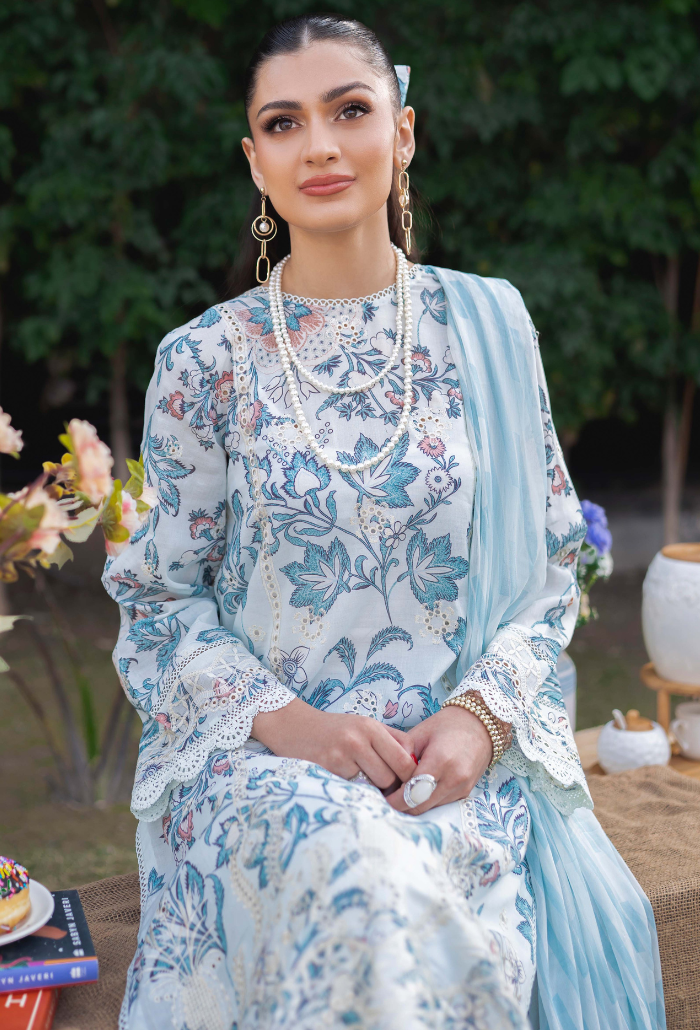 Humdum | Gardenia Lawn 24 | Printkari Lawn - PLG 08 - Official HumDum stockist in UK - Sakeena London