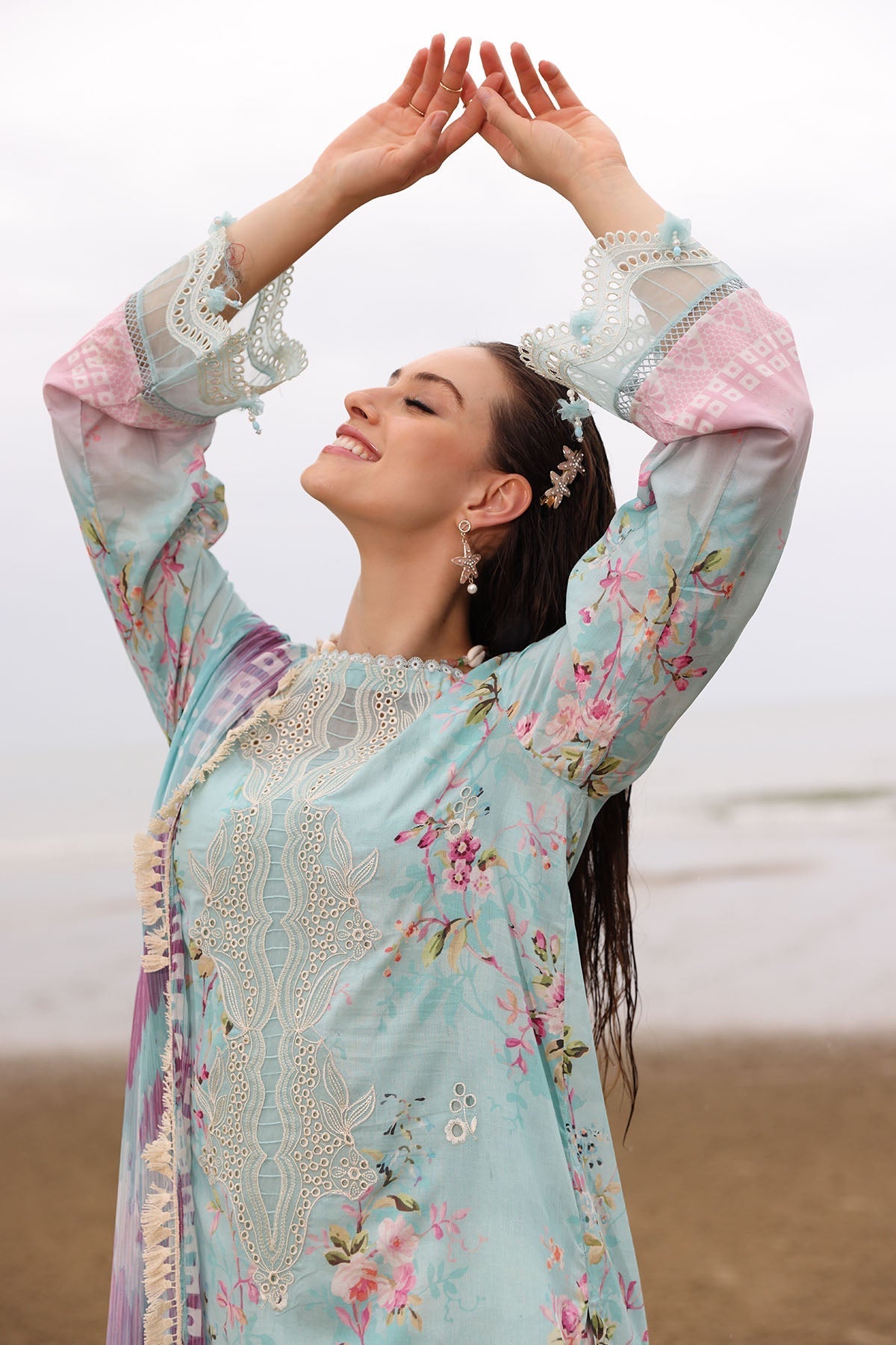 Nureh | Gardenia Embroidered Lawn 25 | NSG-173 - Official Nureh stockist in UK - Sakeena London