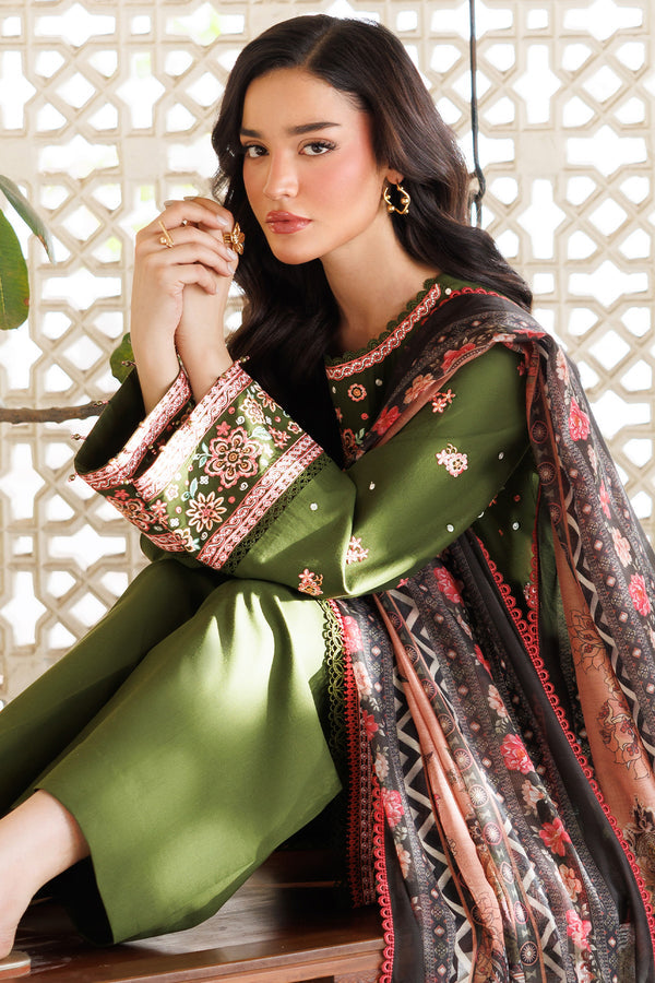 Farasha | Summer Weaves Embroidered Lawn | Olivine Dreams - Official Farasha stockist in UK - Sakeena London