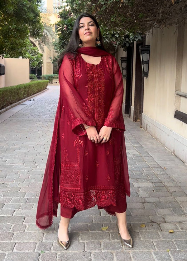 Sahane | Luxury Lawn and Formal Dresses | SAH-1011 Scarlet - Ella Formals - Official Sahane stockist in UK - Sakeena London
