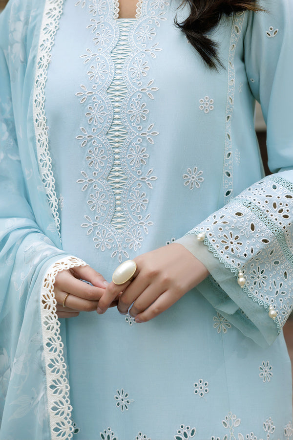 Farasha | Summer Weaves Embroidered Lawn | Sky Haze - Official Farasha stockist in UK - Sakeena London
