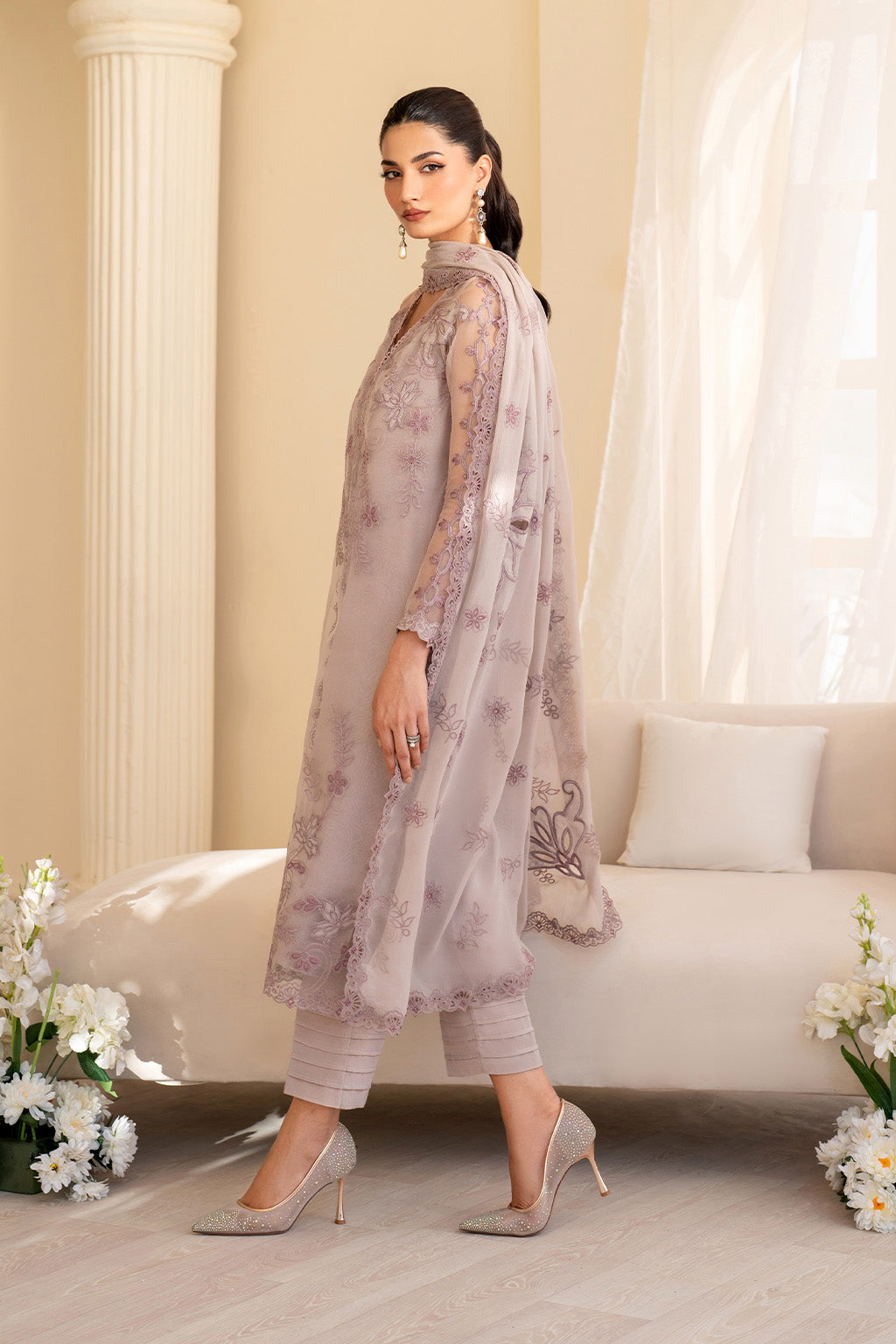 Iznik | Festive Formal | UE-437 Embroidered Pure Organza - Official Iznik stockist in UK - Sakeena London