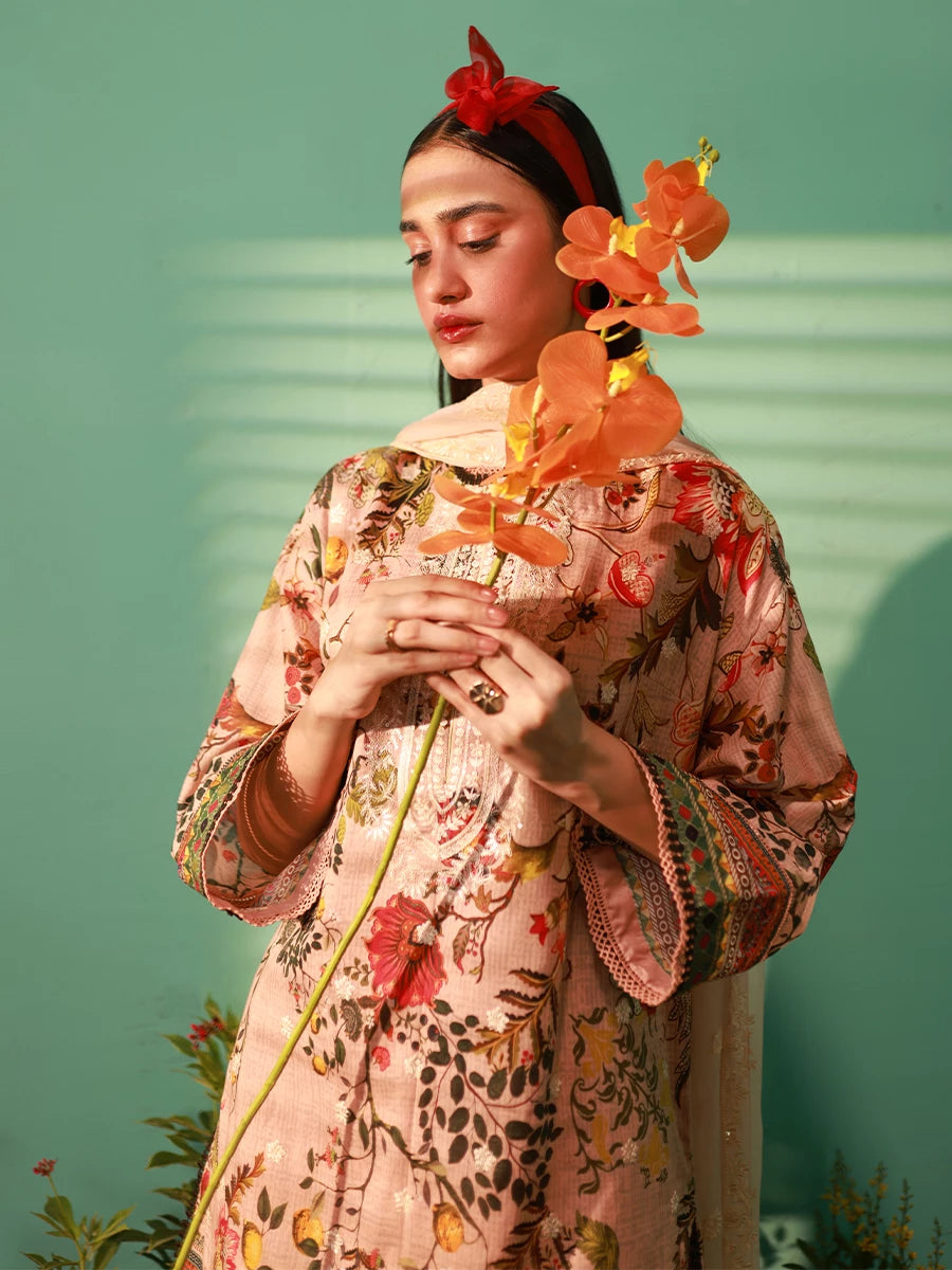 Salitex | Izel Lawn 24 | ROSEBUD - LUXURY LAWN EMBROIDERED SUIT - Official Salitex stockist in UK - Sakeena London