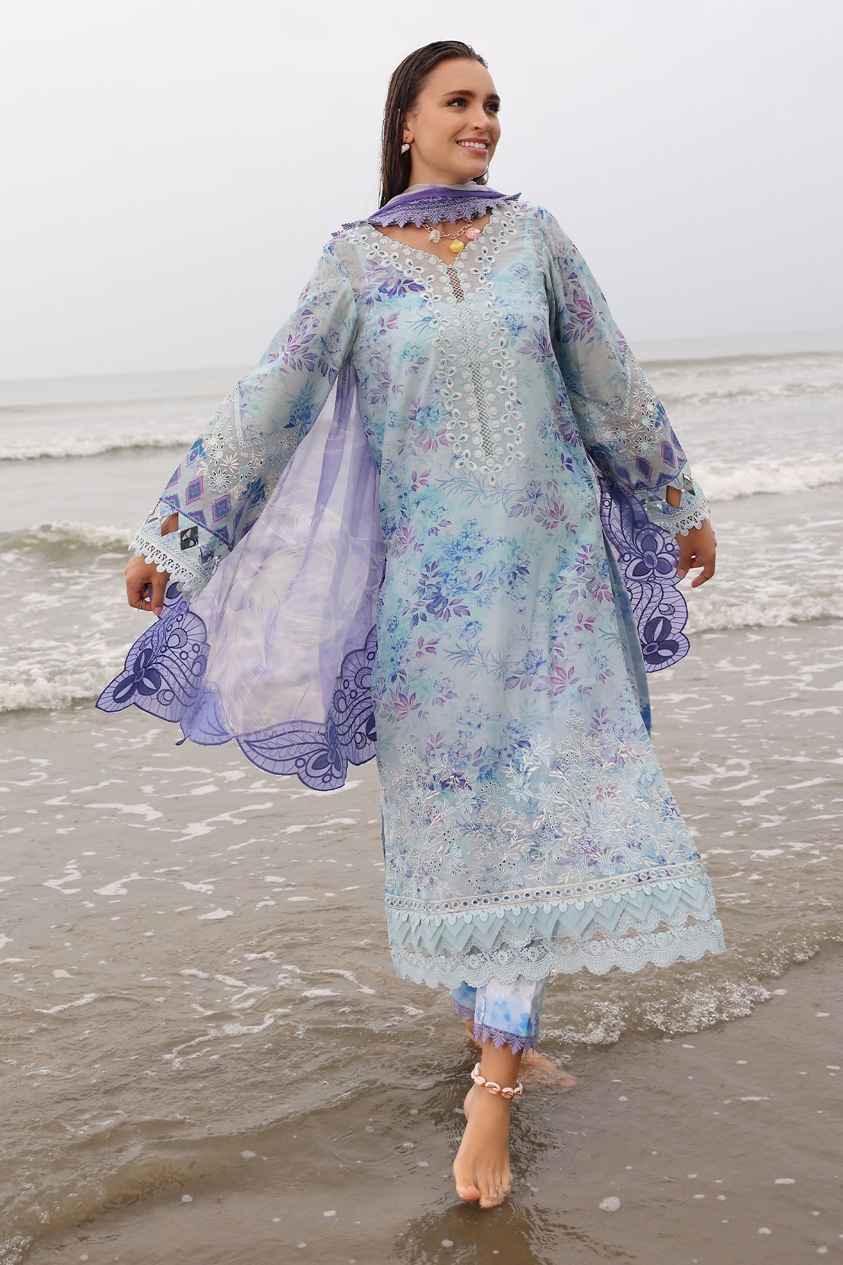 Nureh | Gardenia Embroidered Lawn 25 | NSG-176 - Official Nureh stockist in UK - Sakeena London