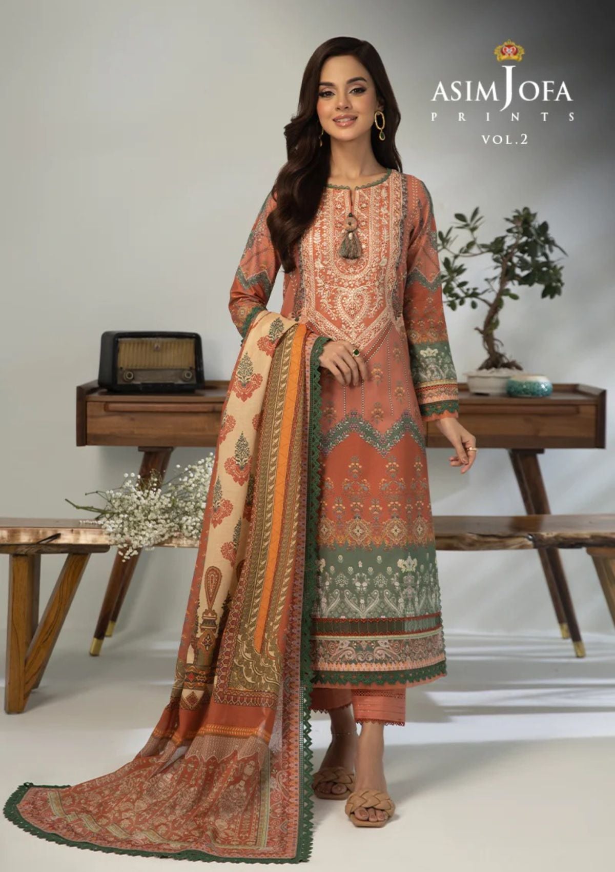 Lawn Collection - Asim Jofa - Basic - Print - 3 Pcs - AJBP#39
