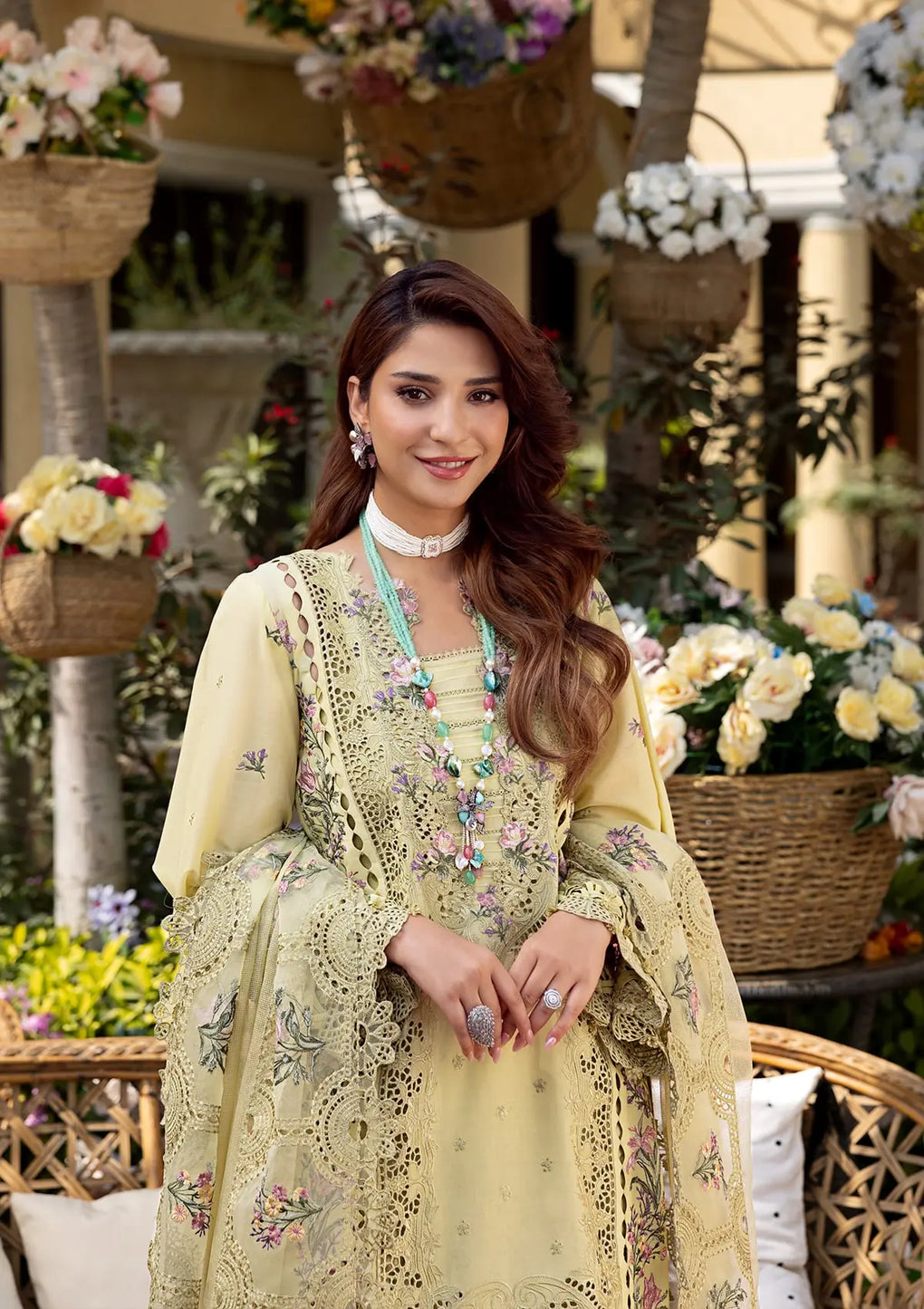 Elaf Premium | Luxury Lawn 25 | ELM-3A BAHAAR - Official Elaf Premium stockist in UK - Sakeena London