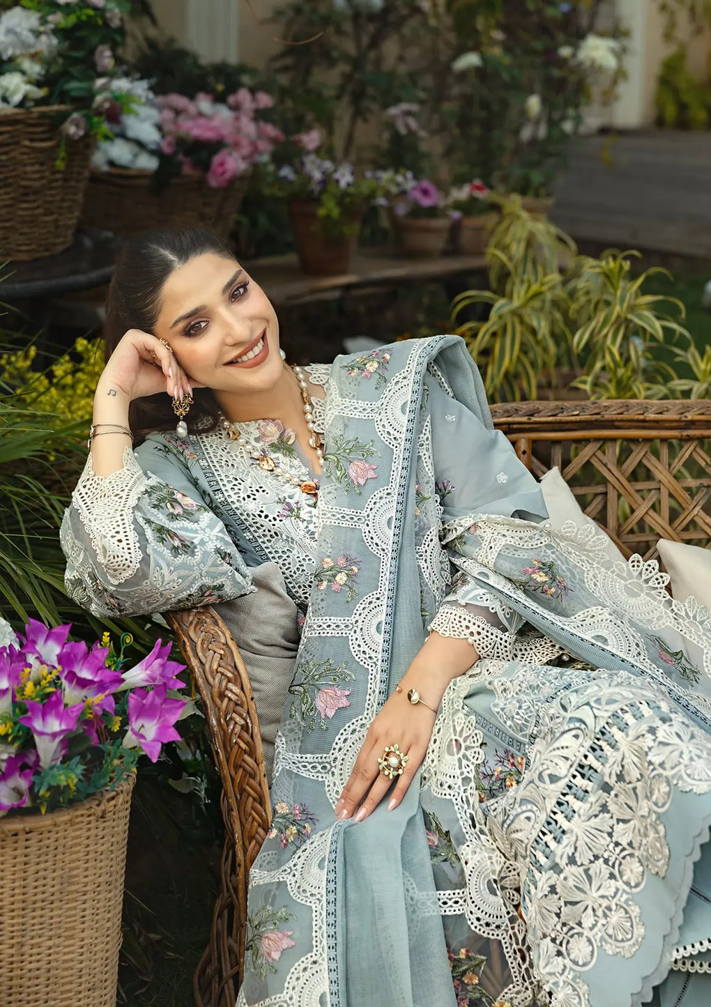 Elaf Premium | Luxury Lawn 25 | ELM-3B SAMAA - Official Elaf Premium stockist in UK - Sakeena London
