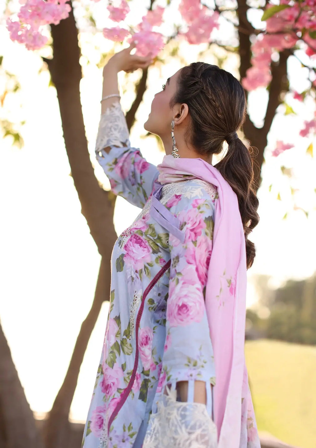 Elaf Premium | Prints Chikankari 24 | 04A OCEAN BLOSSOMS - Official Elaf Premium stockist in UK - Sakeena London