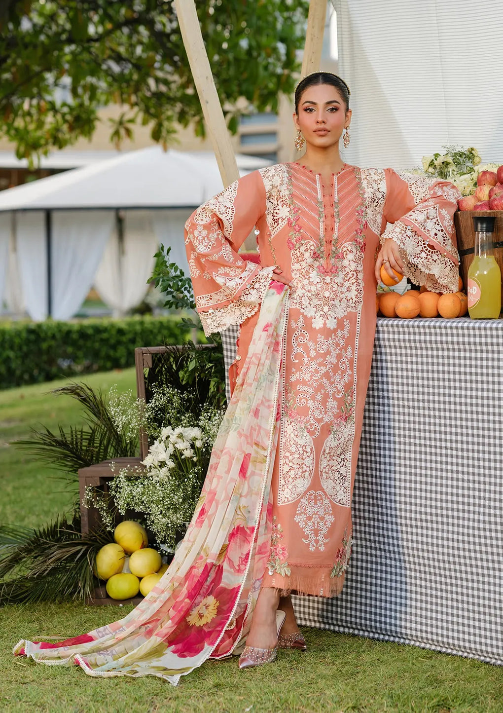 Elaf Premium | Luxury Lawn 25 | ELH-5A AUTUMN DREAM - Official Elaf Premium stockist in UK - Sakeena London