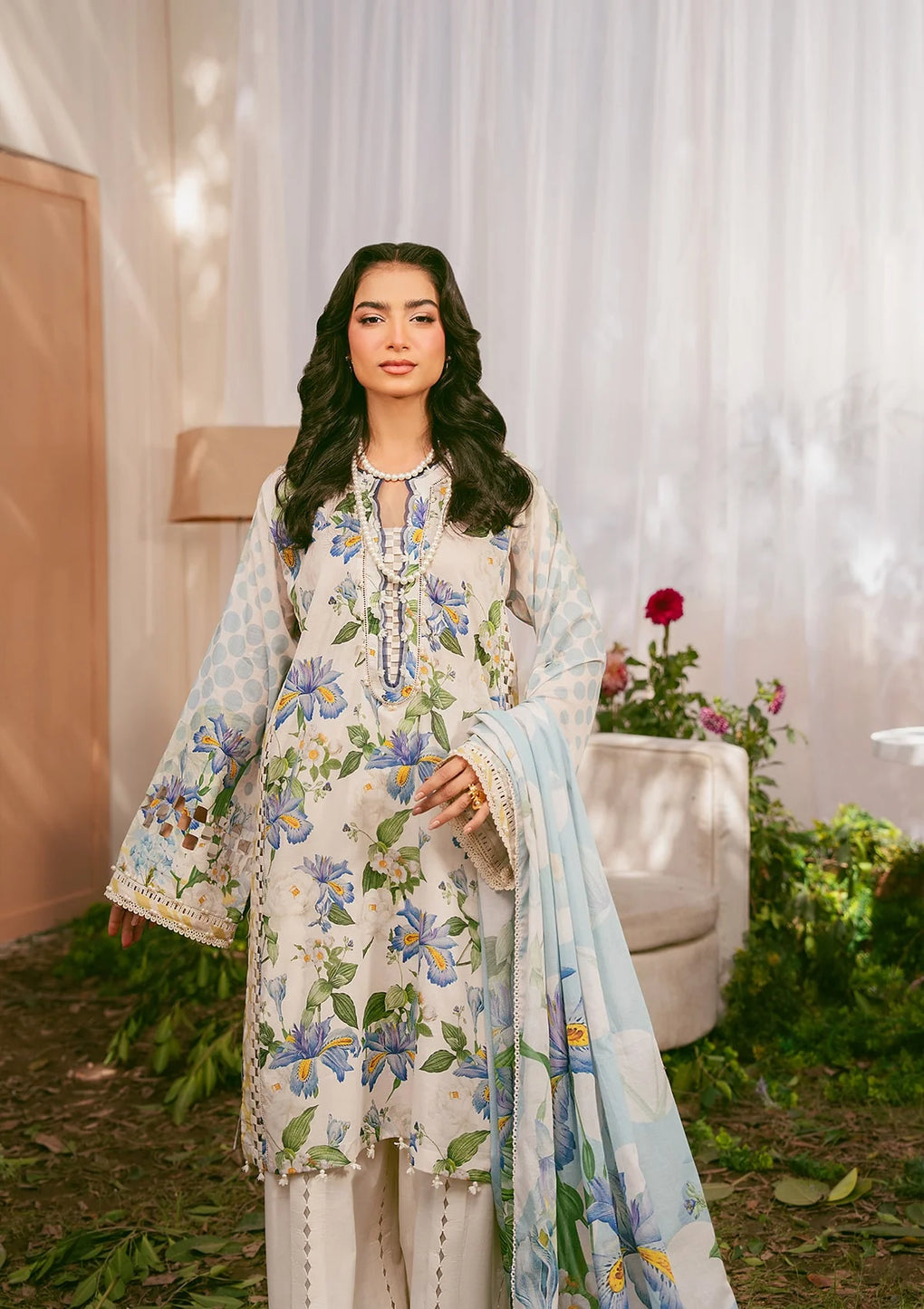 Elaf Premium | Prints 25 | EPS-6A IVORY PETALS - Official Elaf Premium stockist in UK - Sakeena London