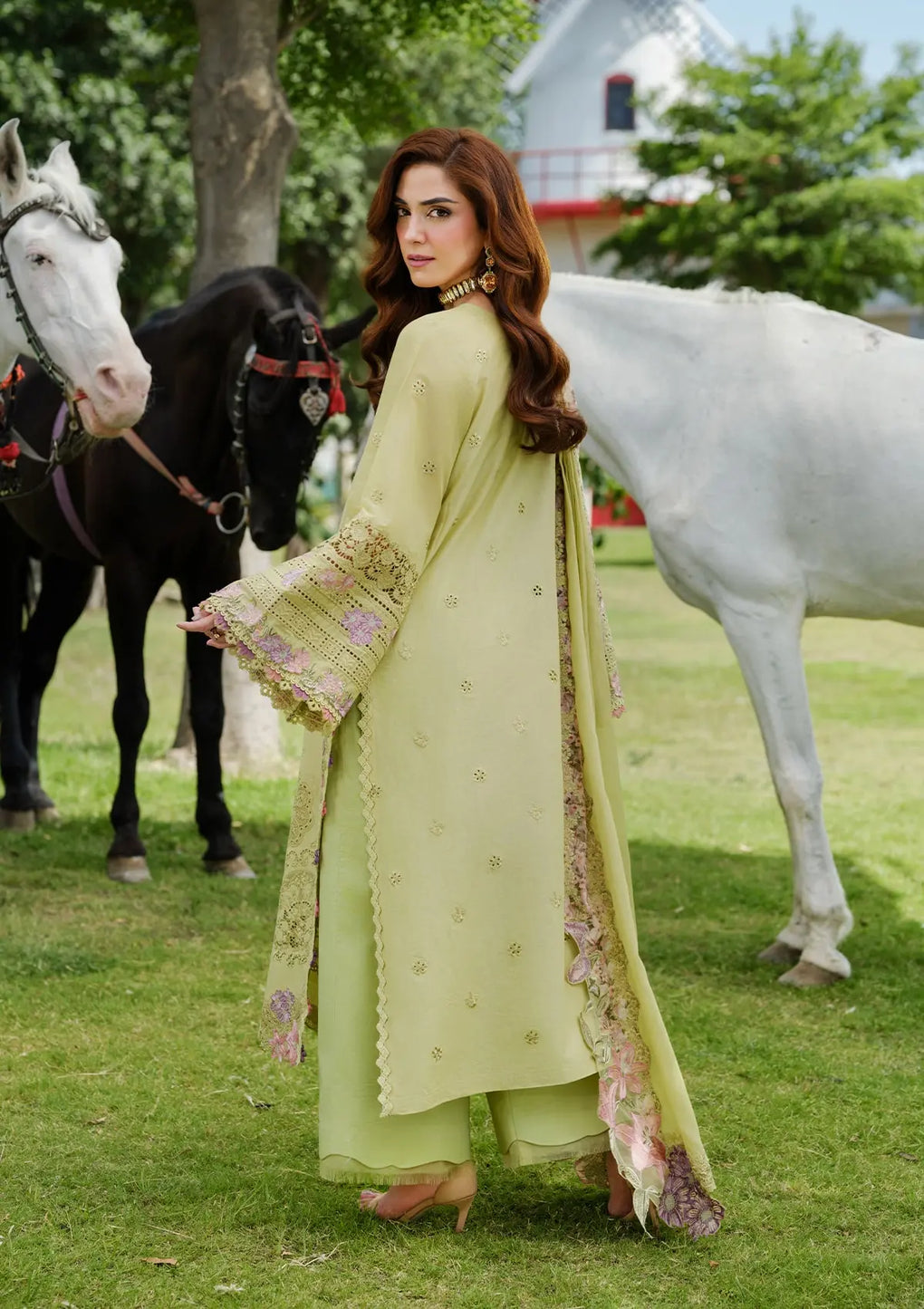 Elaf Premium | Luxury Lawn 25 | ELH-1A PISTACIA - Official Elaf Premium stockist in UK - Sakeena London