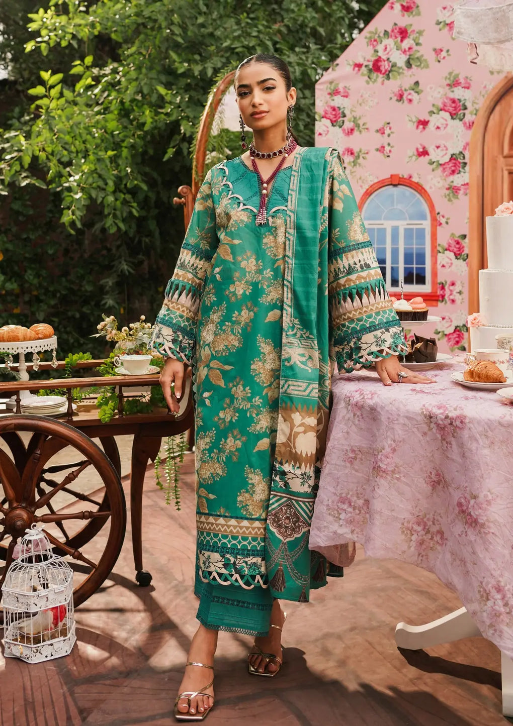 Elaf Premium | Printed Collection 24 | EEP-04B - Chic Teal - Official Elaf Premium stockist in UK - Sakeena London
