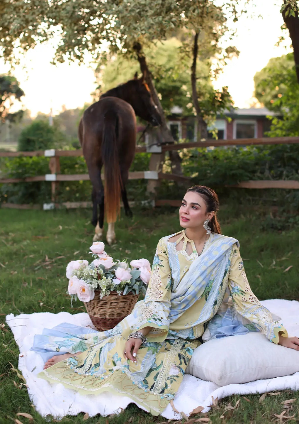 Elaf Premium | Prints Chikankari 24 | 05A CITRUS CRUSH - Official Elaf Premium stockist in UK - Sakeena London