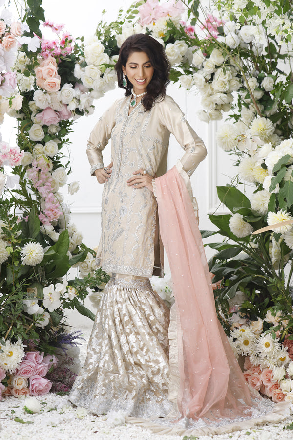Wahajmkhan | Eden wedding Formals | GOLD GHARARA SUIT - Official Wahaj M.Khan stockist in UK - Sakeena London