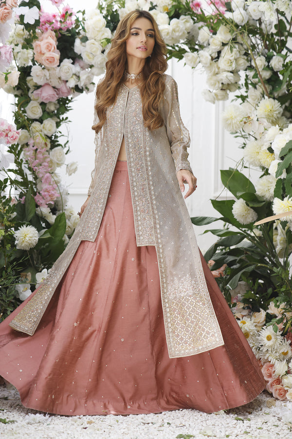 Wahajmkhan | Eden wedding Formals | METAL JACKET WITH LENGA - Official Wahaj M.Khan stockist in UK - Sakeena London
