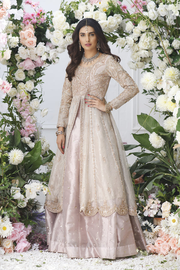 Wahajmkhan | Eden wedding Formals | ROSE GOLD ANARKALI & LENGA - Official Wahaj M.Khan stockist in UK - Sakeena London