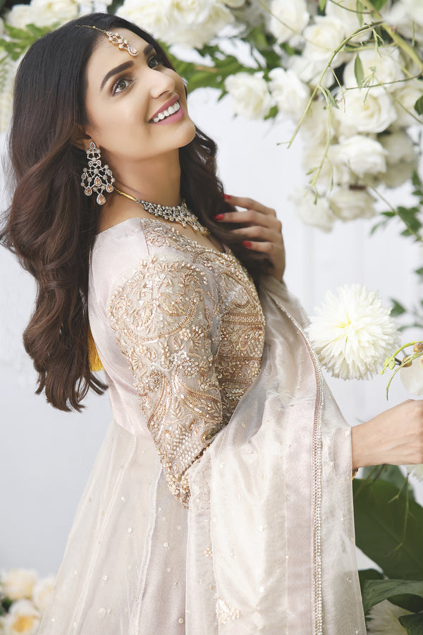 Wahajmkhan | Eden wedding Formals | ROSE GOLD ANARKALI & LENGA - Official Wahaj M.Khan stockist in UK - Sakeena London