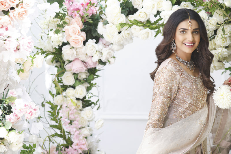 Wahajmkhan | Eden wedding Formals | ROSE GOLD ANARKALI & LENGA - Official Wahaj M.Khan stockist in UK - Sakeena London