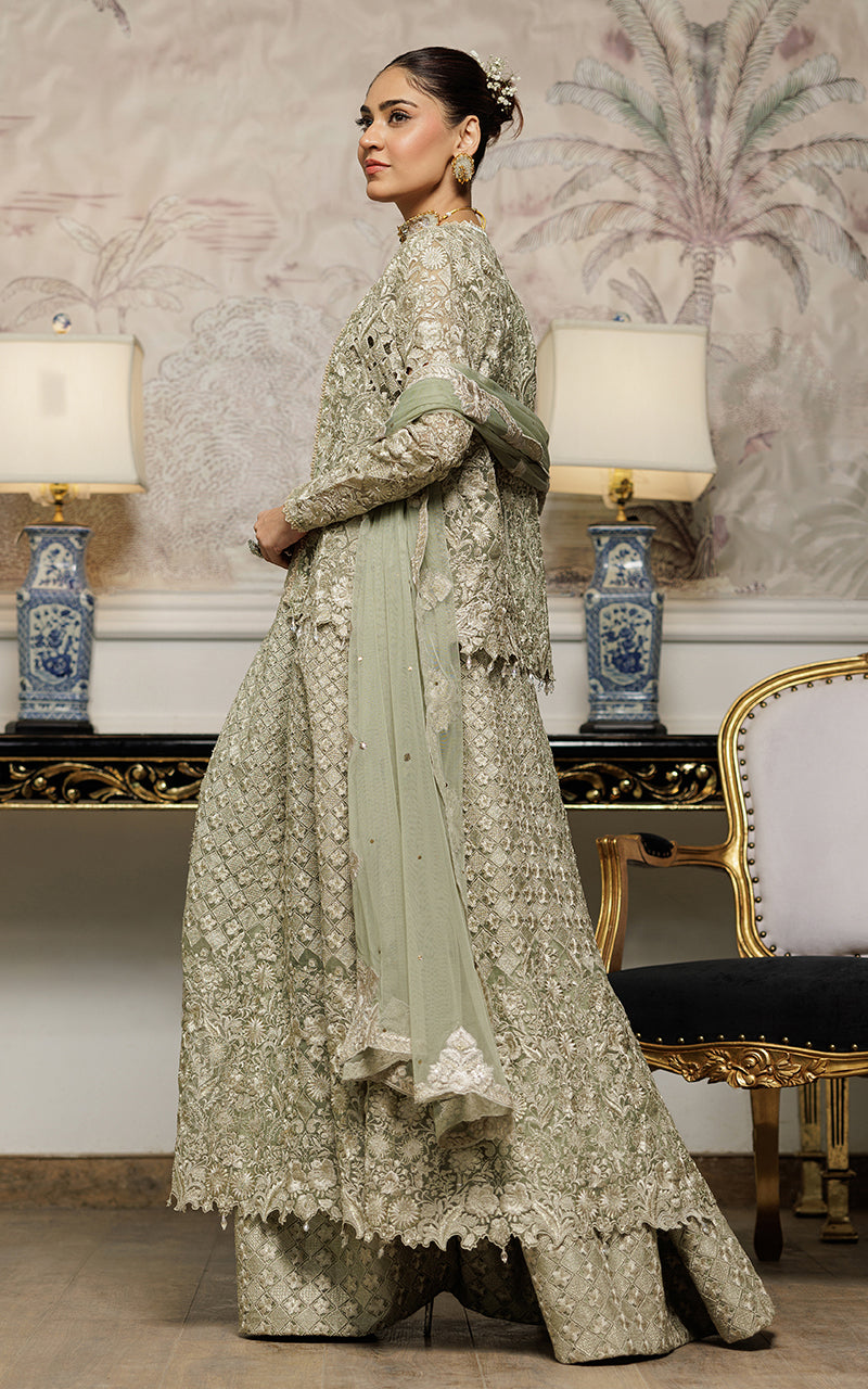 Threads and Motifs | Formal Dresses 25 | Organza Embroidered Maxi With Jacket - Official Threads and Motifs stockist in UK - Sakeena London