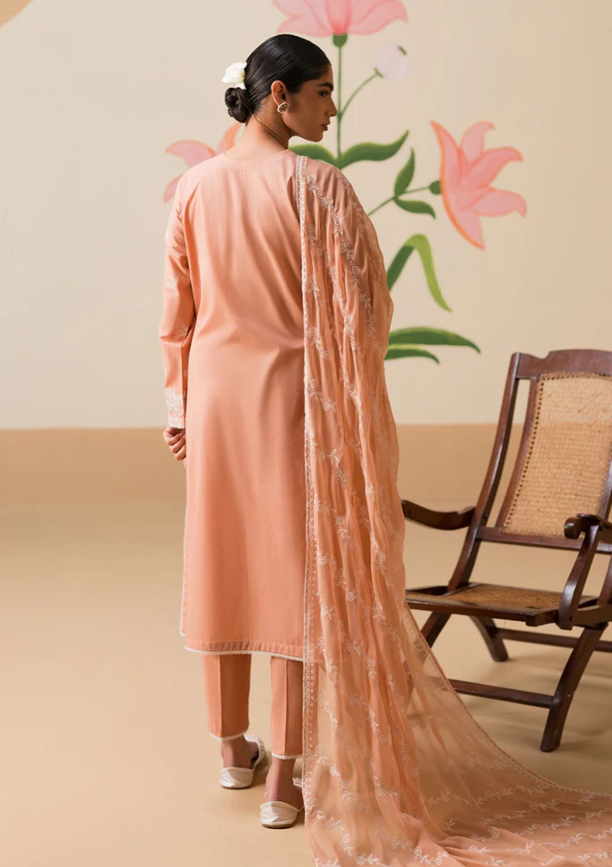 Lawn Collection - Cross Stitch - Chikankari 24 - CC#07 - SUNSET PINK