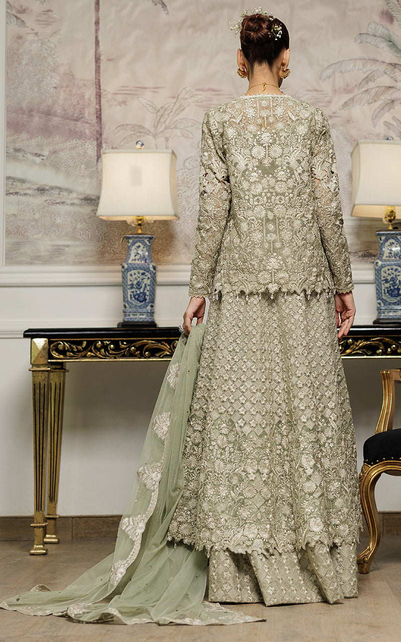 Threads and Motifs | Formal Dresses 25 | Organza Embroidered Maxi With Jacket - Official Threads and Motifs stockist in UK - Sakeena London