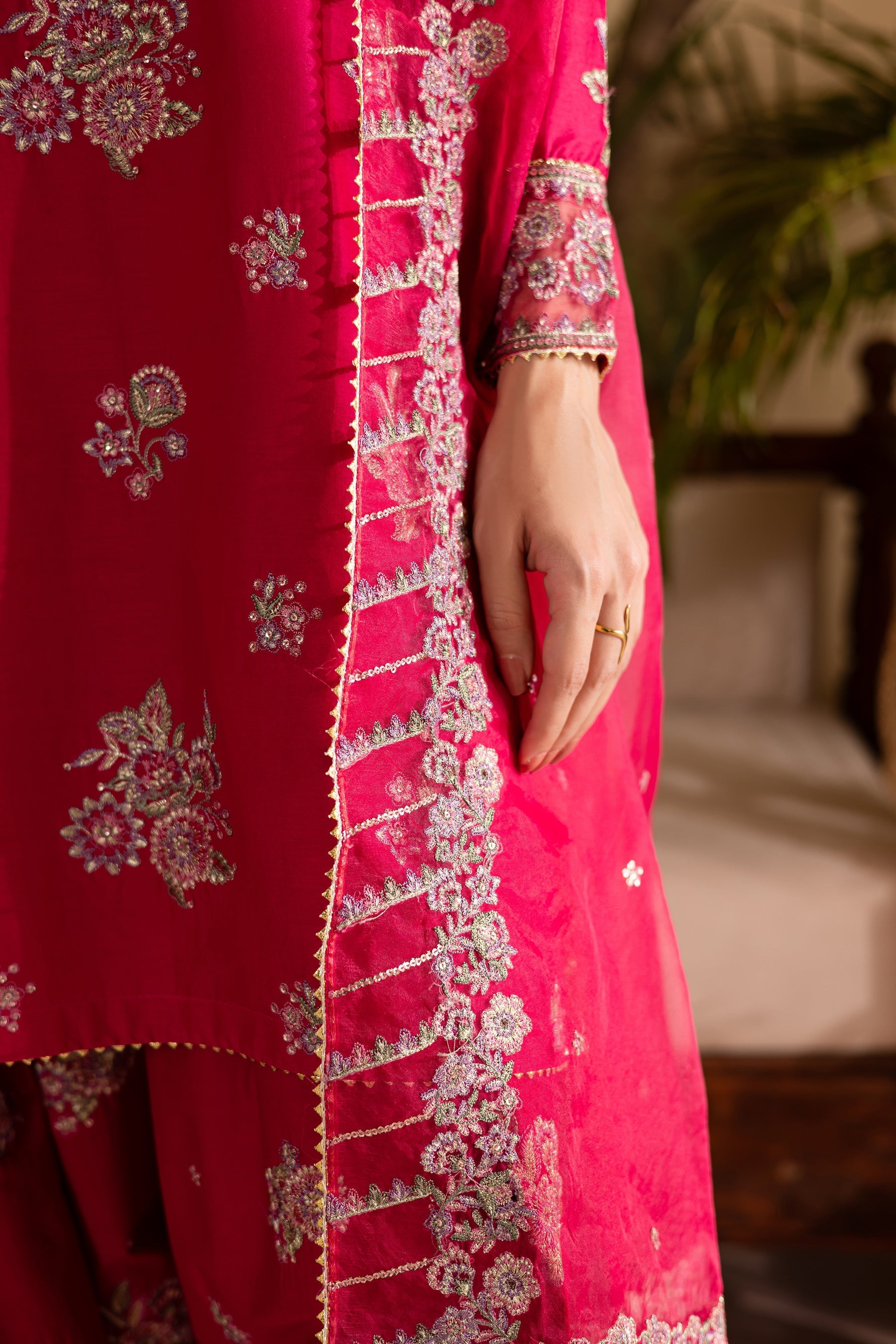 Batik | Nyra Embroidered Summer Solids | Zinnia - Official Batik stockist in UK - Sakeena London