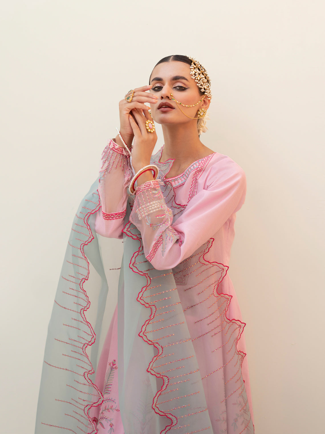 Fozia Khalid | Eid Edit 24 | Cranberry Pink - Official Fozia Khalid stockist in UK - Sakeena London