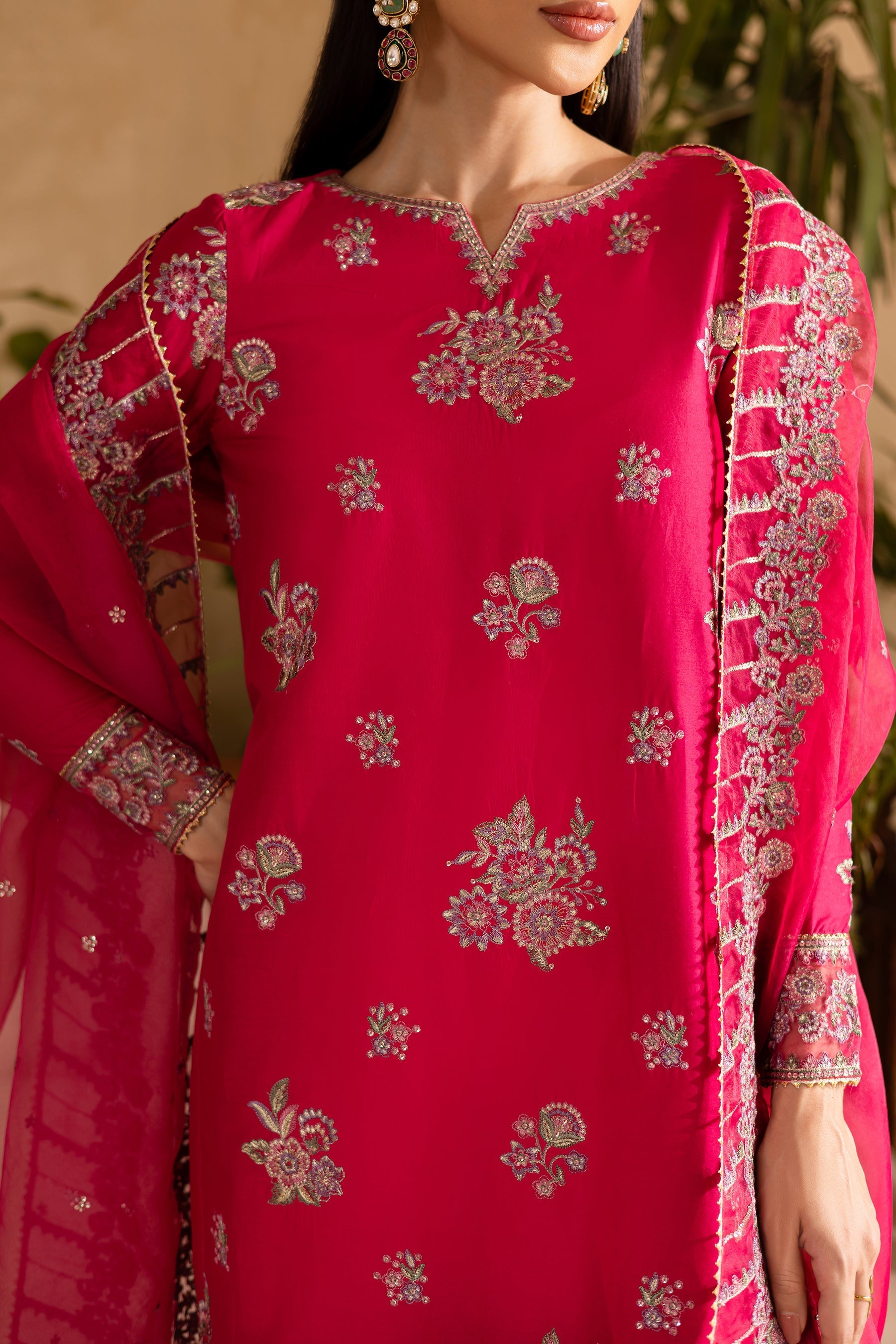 Batik | Nyra Embroidered Summer Solids | Zinnia - Official Batik stockist in UK - Sakeena London