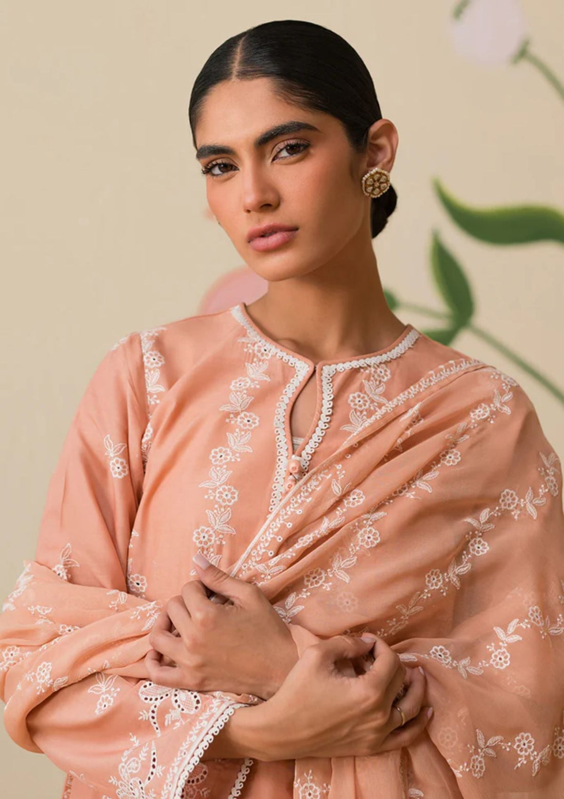 Lawn Collection - Cross Stitch - Chikankari 24 - CC#07 - SUNSET PINK