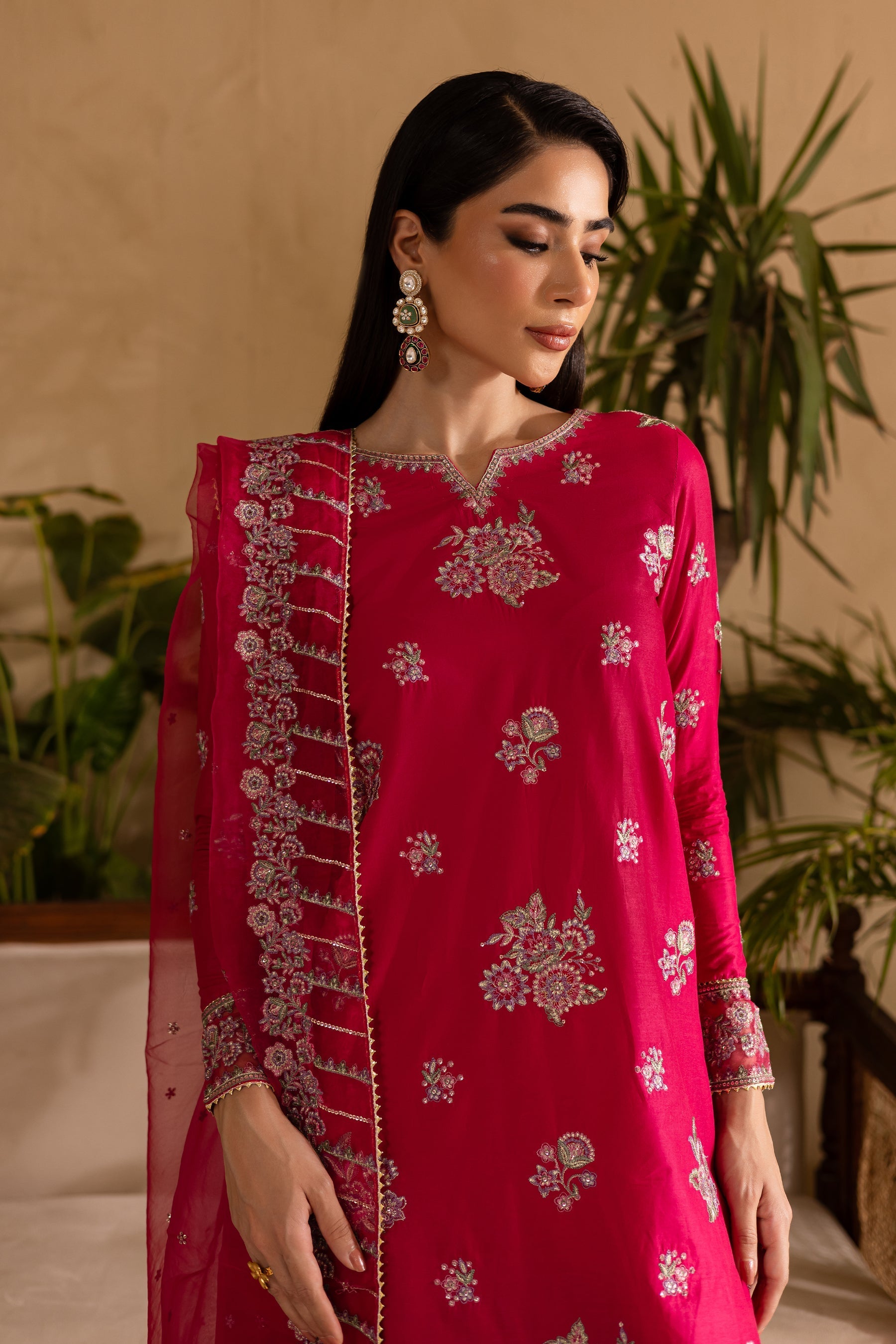 Batik | Nyra Embroidered Summer Solids | Zinnia - Official Batik stockist in UK - Sakeena London
