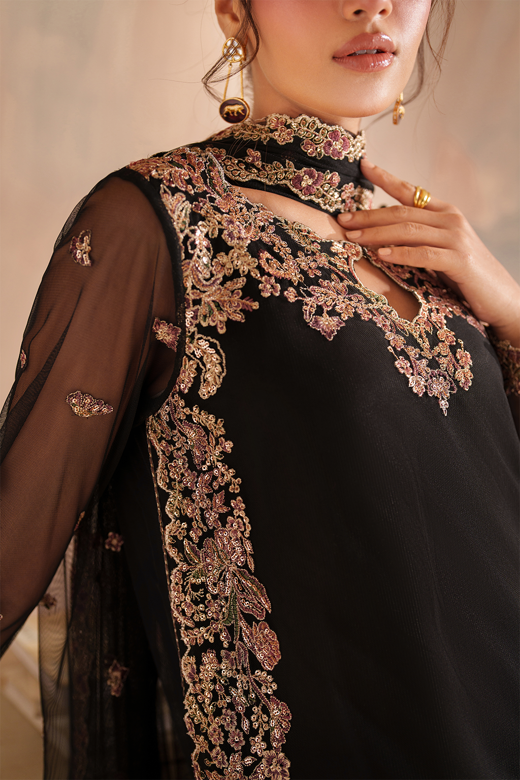 Iznik I Festive Formal I CC-77 Embroidered Net - Official Iznik stockist in UK - Sakeena London