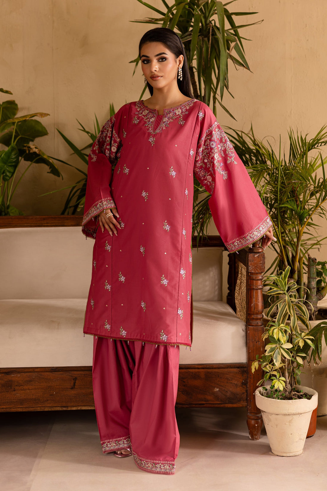 Batik | Nyra Embroidered Summer Solids | Blush - Official Batik stockist in UK - Sakeena London