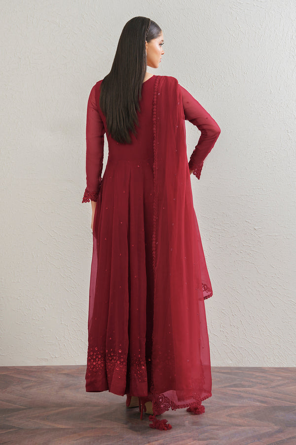 Baroque | Luxury Pret 25 | EMBROIDERED CHIFFON FROCK PR-901 - Official Baroque stockist in UK - Sakeena London