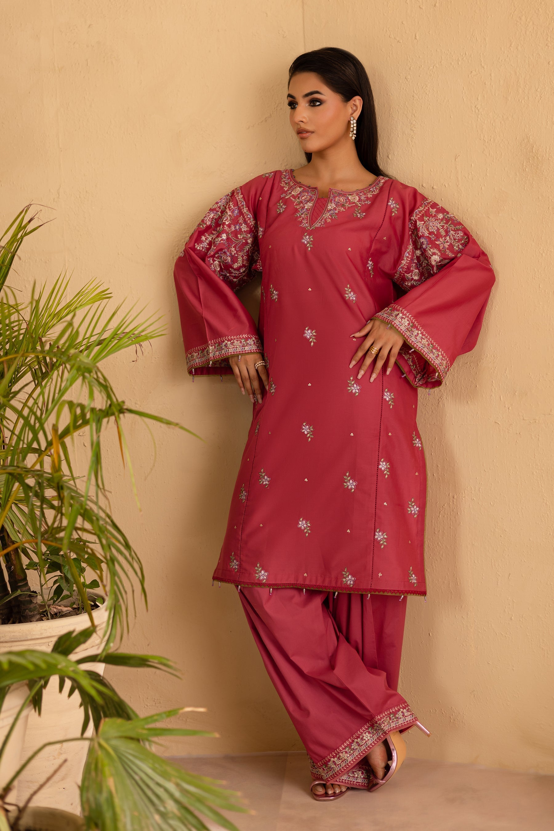Batik | Nyra Embroidered Summer Solids | Blush - Official Batik stockist in UK - Sakeena London