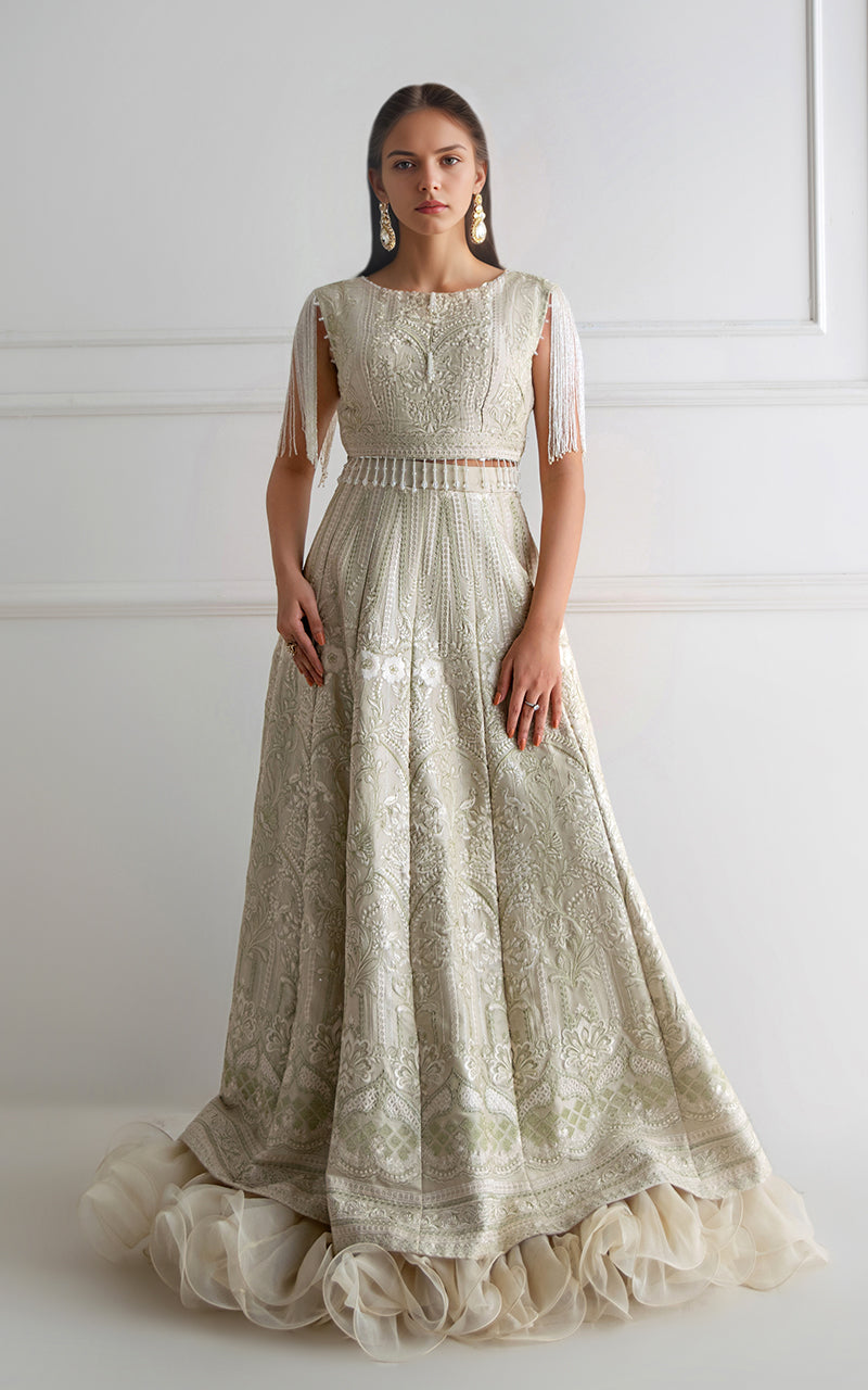 Threads and Motifs | Formal Dresses 25 | Embroidered Blouse With Lehenga - Official Threads and Motifs stockist in UK - Sakeena London