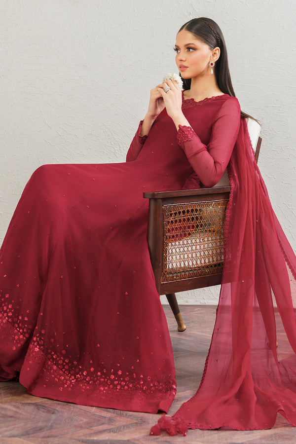 Baroque | Luxury Pret 25 | EMBROIDERED CHIFFON FROCK PR-901 - Official Baroque stockist in UK - Sakeena London