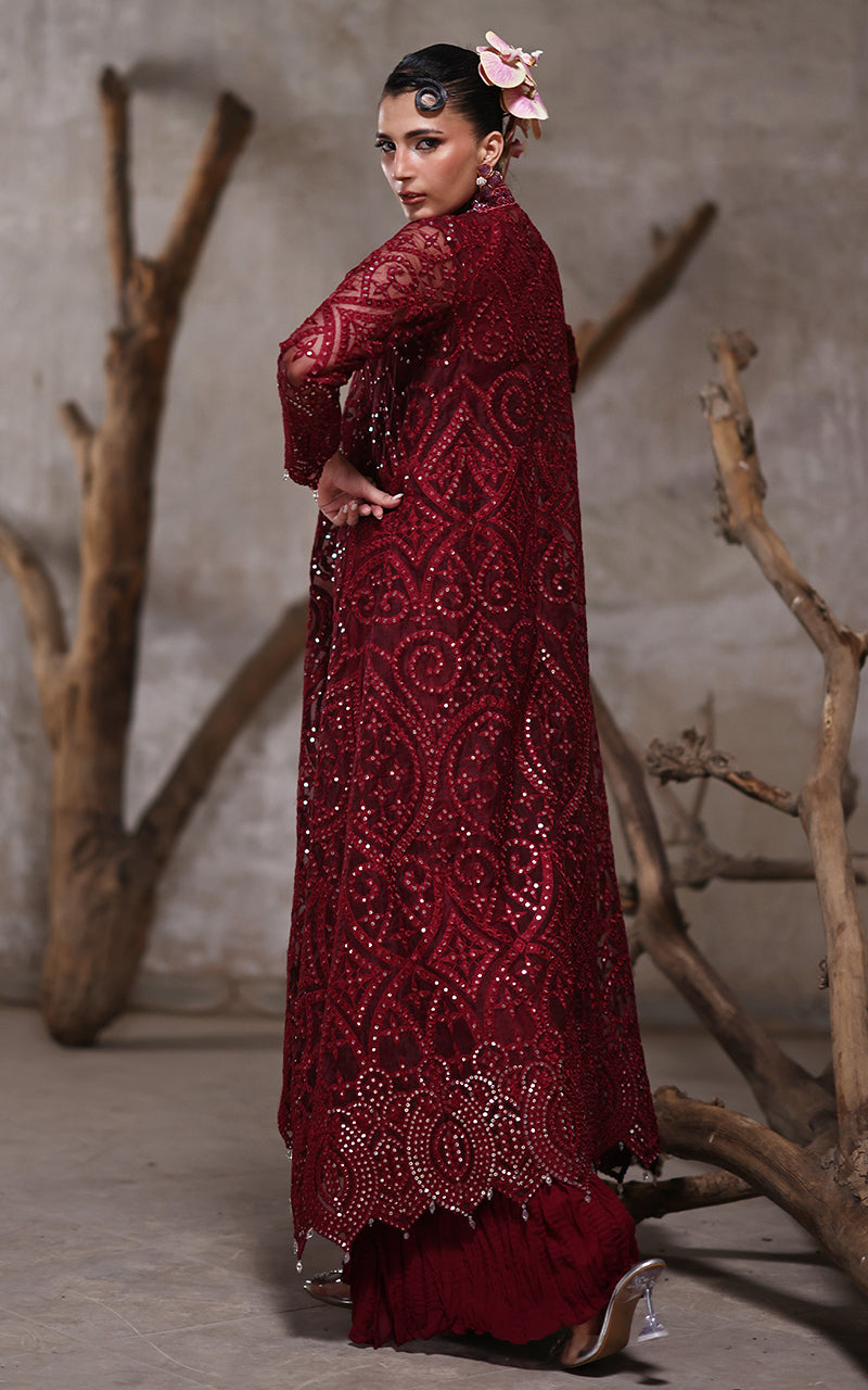Threads and Motifs | Formal Dresses 25 | Organza Jacket With Crushed Trouser - Official Threads and Motifs stockist in UK - Sakeena London