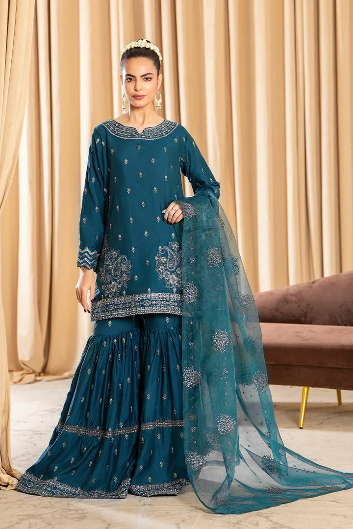 Ellena | Pret Dresses | 3-PC Stitched Embroidered Suit 815BLS - Official Ellena stockist in UK - Sakeena London