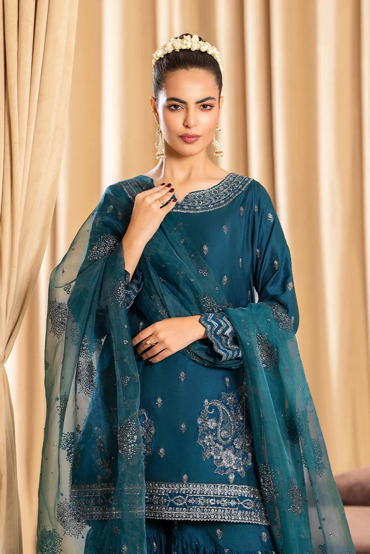 Ellena | Pret Dresses | 3-PC Stitched Embroidered Suit 815BLS - Official Ellena stockist in UK - Sakeena London