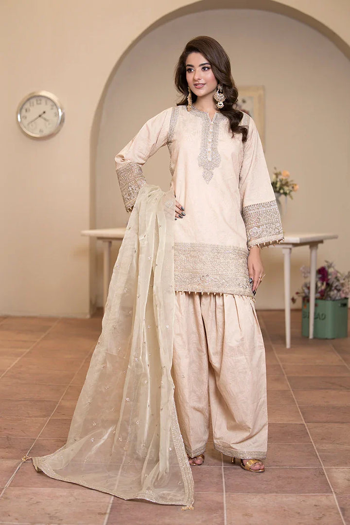 Ellena | Pret Dresses | 3-PC Stitched Embroidered Suit 972SKM - Official Ellena stockist in UK - Sakeena London