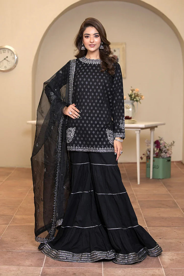 Ellena | Pret Dresses | 3-PC Stitched Embroidered Suit 976BKL - Official Ellena stockist in UK - Sakeena London