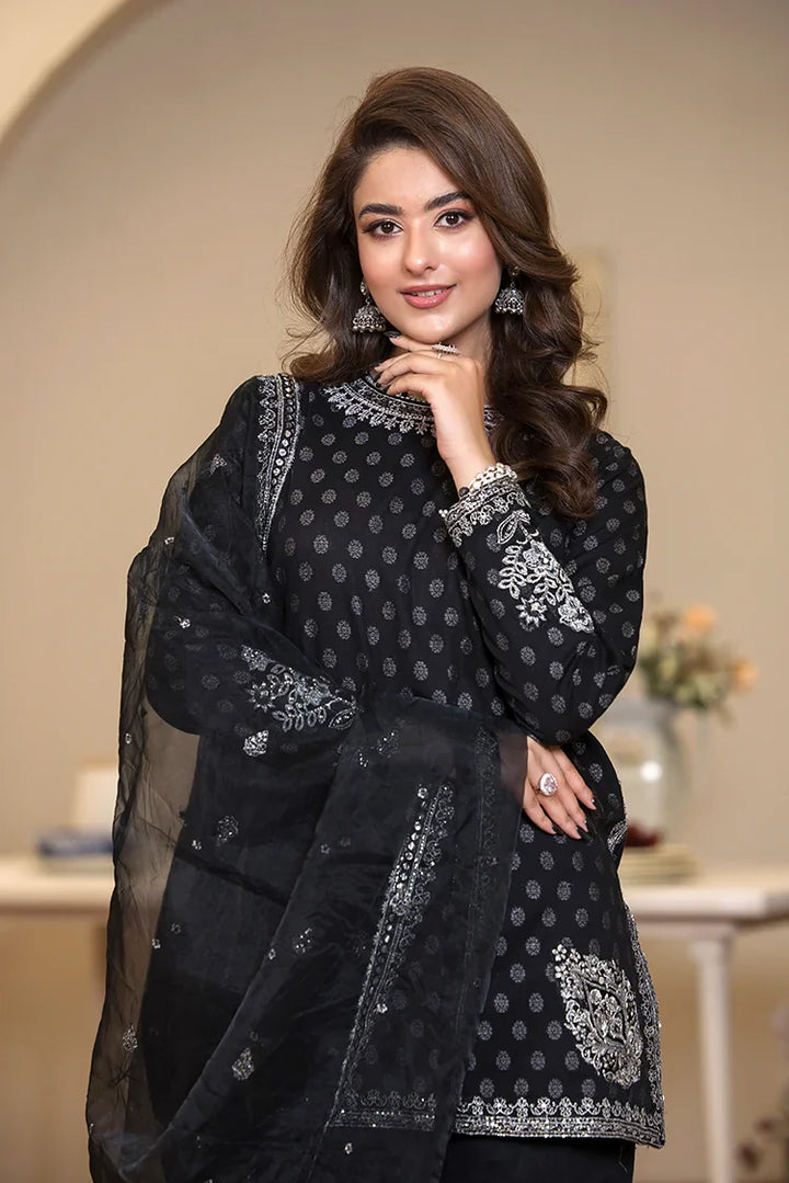 Ellena | Pret Dresses | 3-PC Stitched Embroidered Suit 976BKL - Official Ellena stockist in UK - Sakeena London