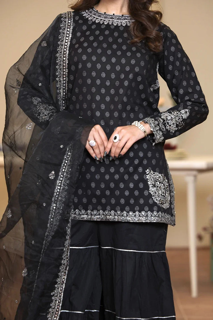 Ellena | Pret Dresses | 3-PC Stitched Embroidered Suit 976BKL - Official Ellena stockist in UK - Sakeena London