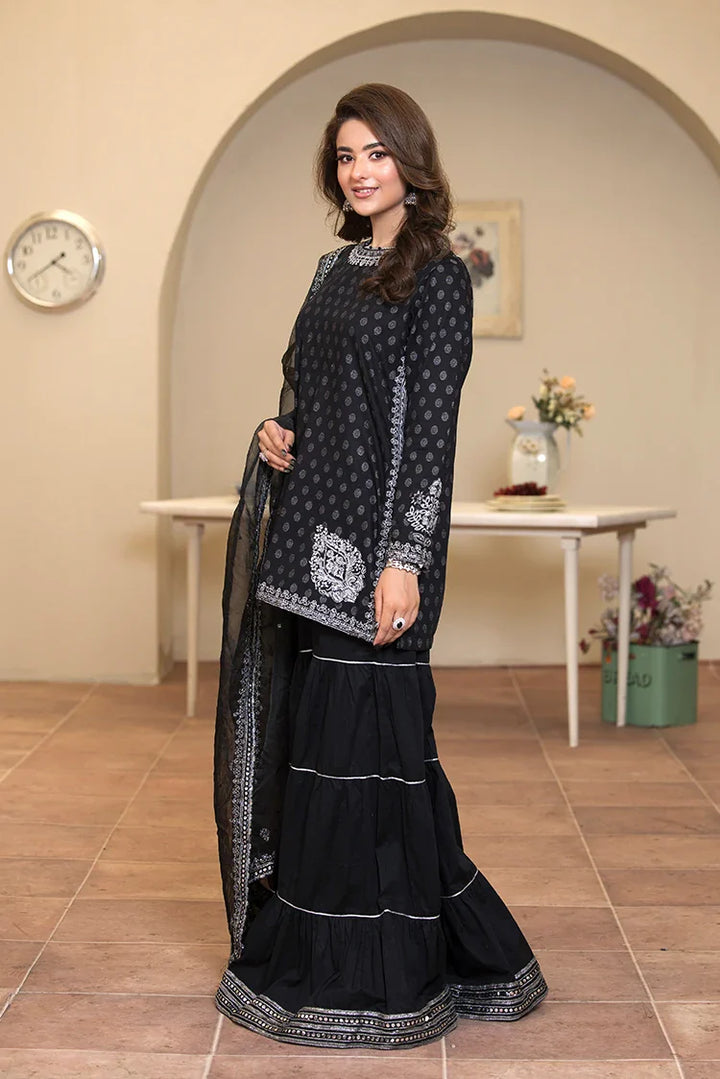 Ellena | Pret Dresses | 3-PC Stitched Embroidered Suit 976BKL - Official Ellena stockist in UK - Sakeena London