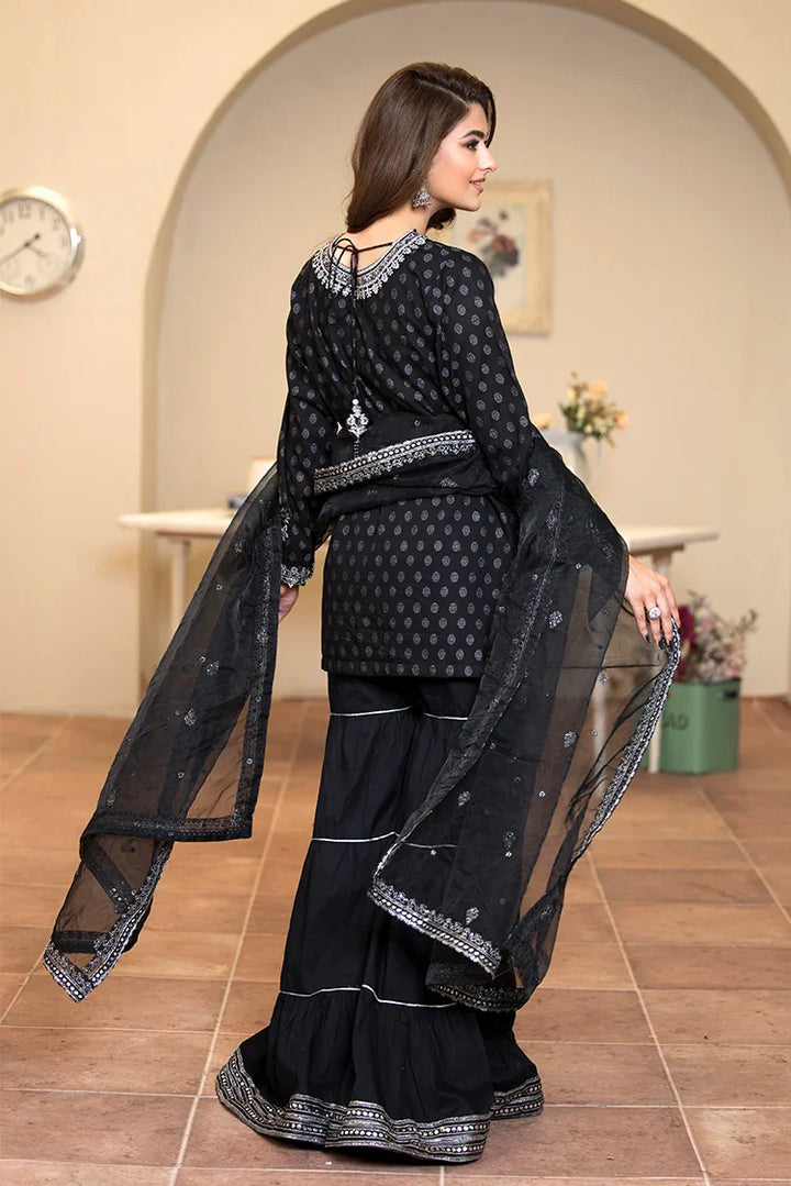 Ellena | Pret Dresses | 3-PC Stitched Embroidered Suit 976BKL - Official Ellena stockist in UK - Sakeena London