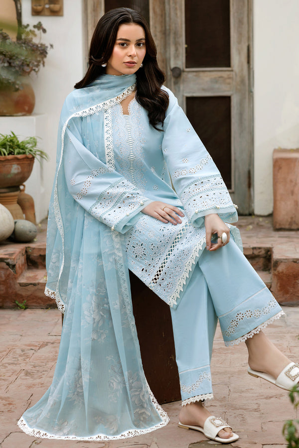 Farasha | Summer Weaves Embroidered Lawn | Sky Haze - Official Farasha stockist in UK - Sakeena London